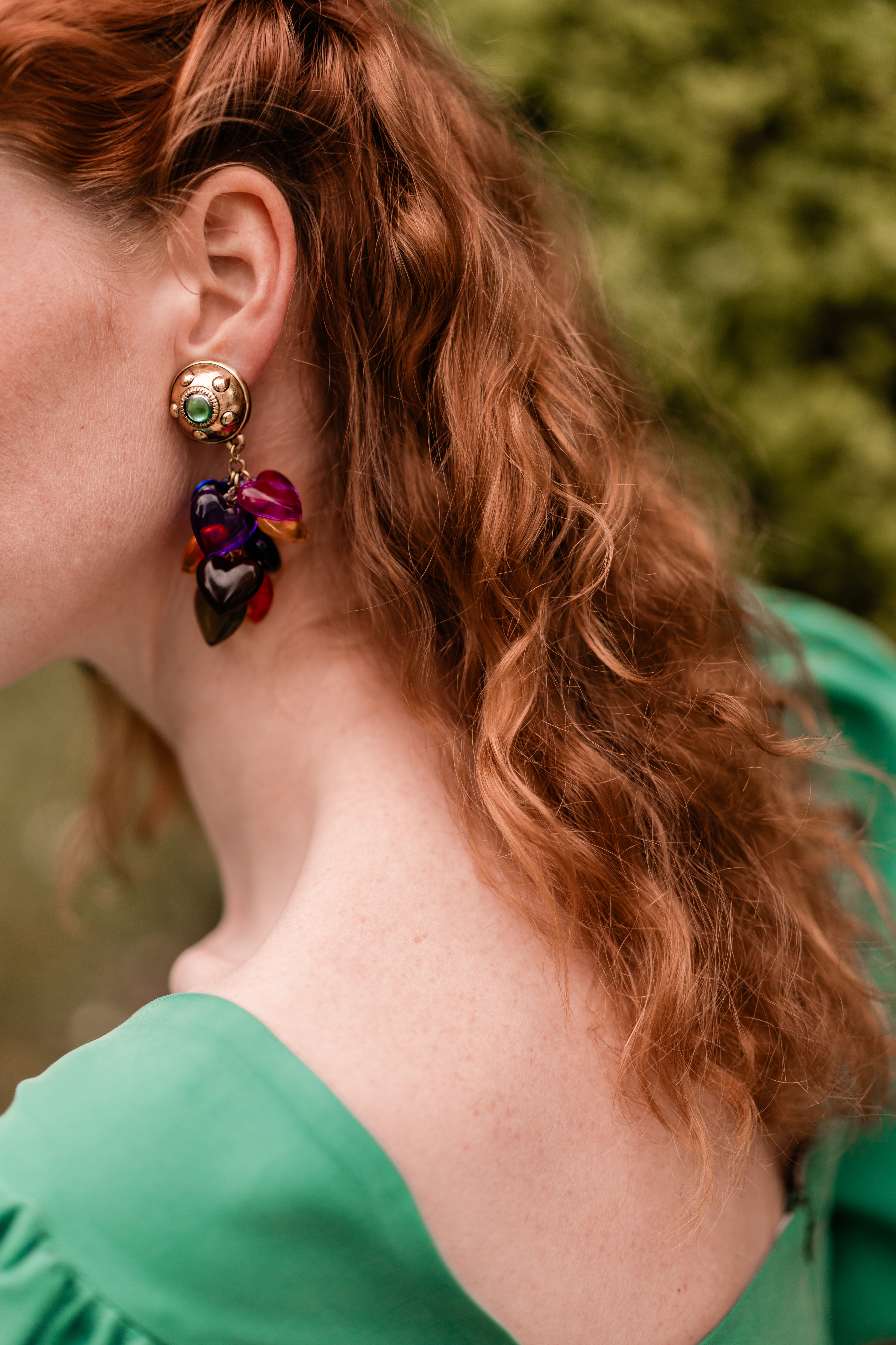 Clips d'oreilles Alma — Iris de Froment — clips cœurs fantaisie