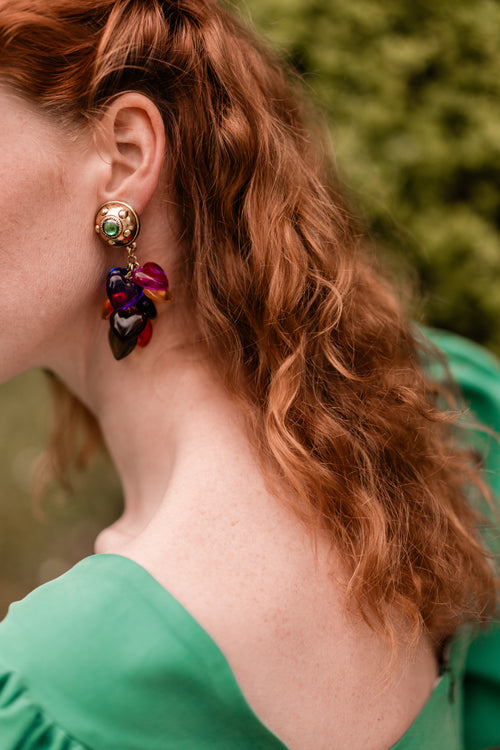 Clips d'oreilles Alma — Iris de Froment — clips cœurs fantaisie