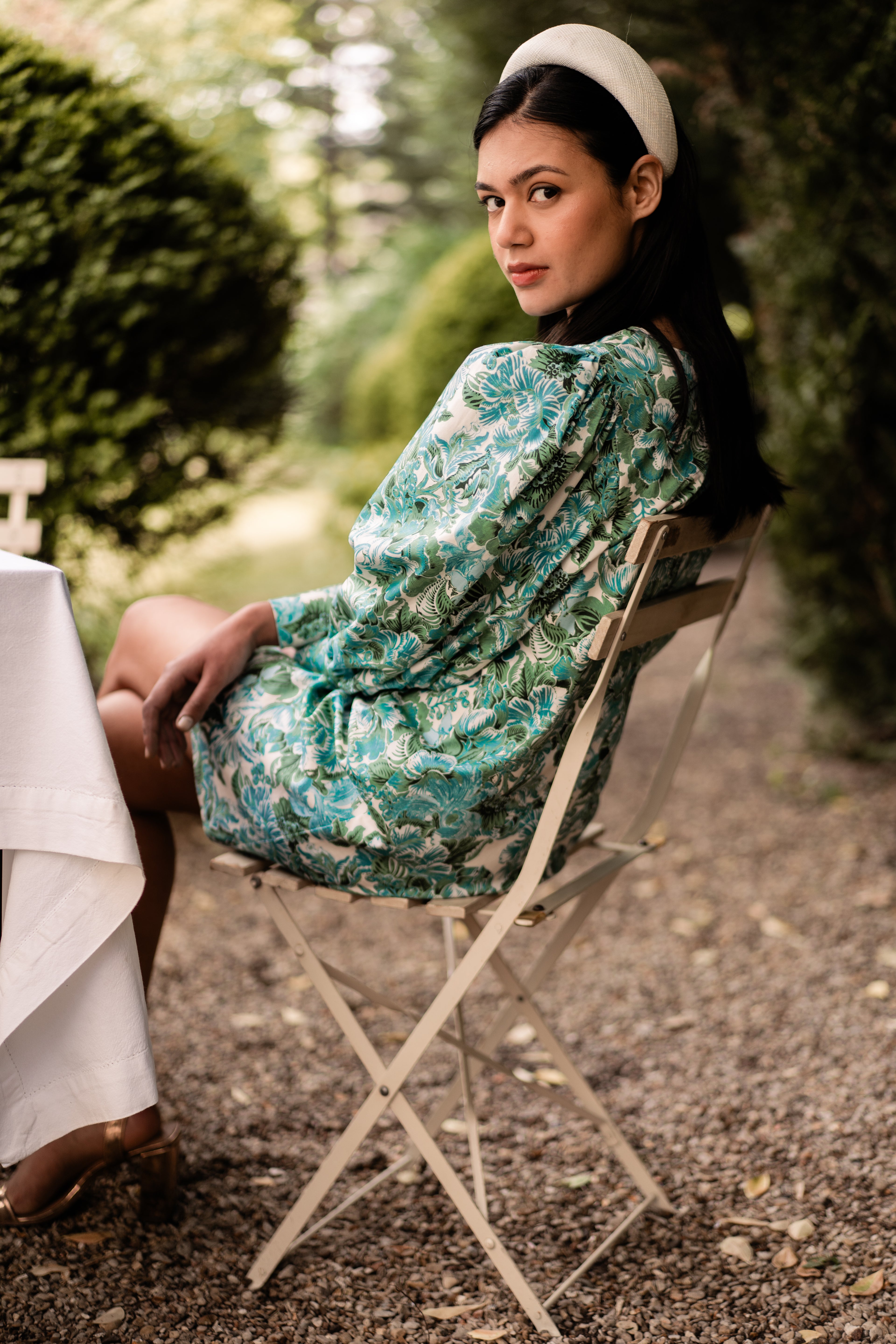 Robe Hyacinthe — Iris de Froment — robe de cérémonie détail manches bouffantes