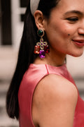 Clips d'oreilles Rosalia — Iris de Froment — clips dorés colorés
