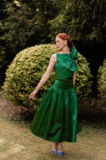 Ensemble Cassandre et Garance vert — Iris de Froment — tenue de cérémonie en satin duchesse